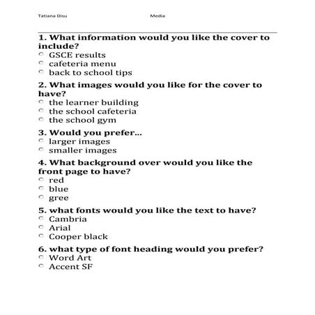 Interview questions for college magazine | DOCX