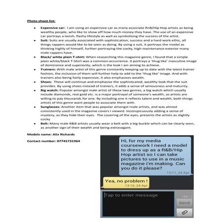 Media props story board etc