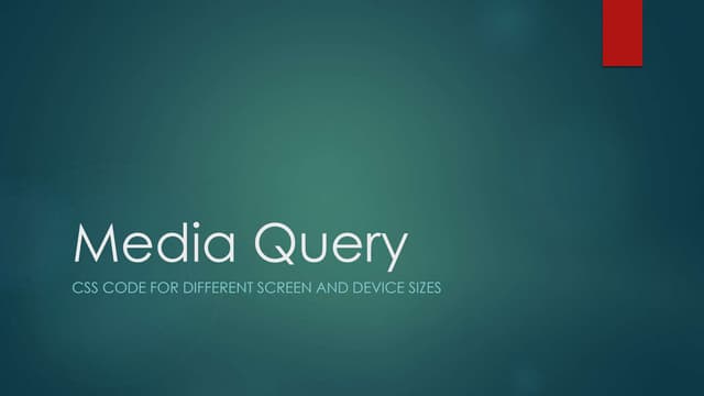 Media queries A to Z