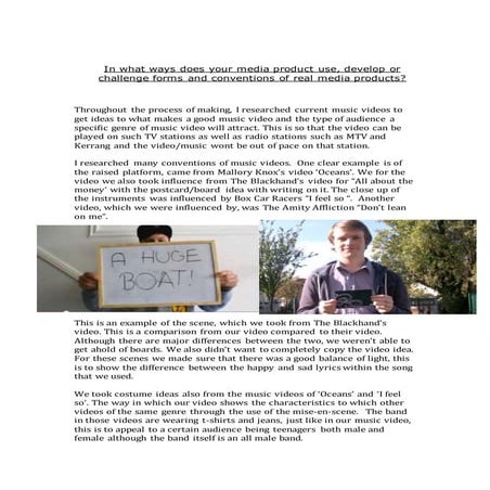 A2 Media Question 1-In what ways does your media product use, develop or chal...