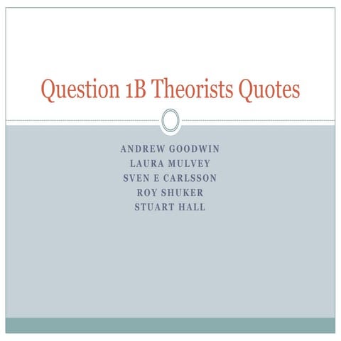 Media question 1b music vid theorists