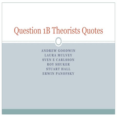 Media question 1b music vid theorists