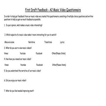 Media questionnaire first draft