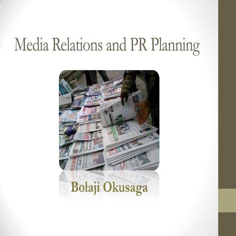 Media relations and PR planning