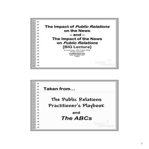 Media Relations from "The Public Relations Practitioner's Playbook"