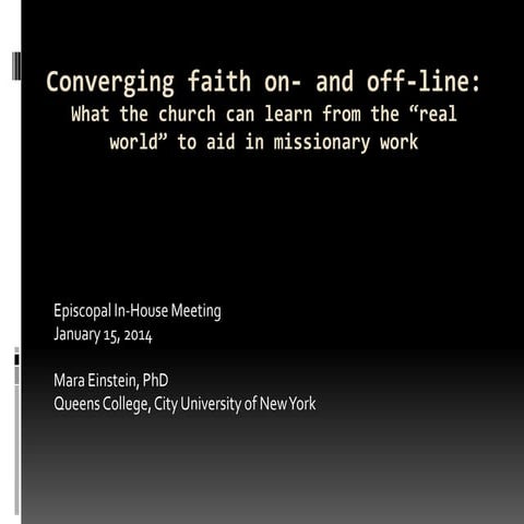 Media & religion  - faith on- and offline