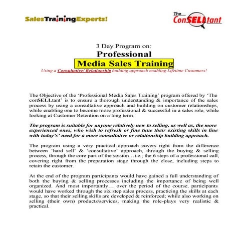 Media sales training | PDF
