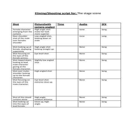 Media shooting script