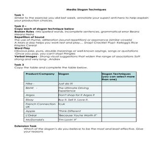 Media slogan techniques