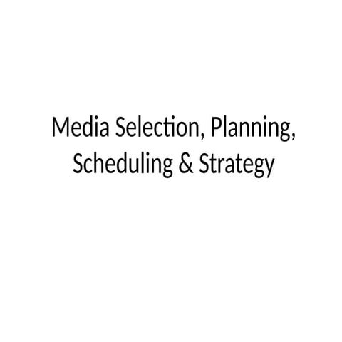 media strategy from advertisement and sal | PPTX
