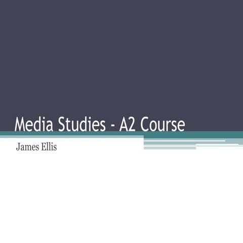 Media studies - A2 course