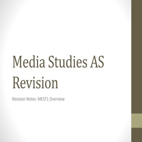 Media studies AS revision