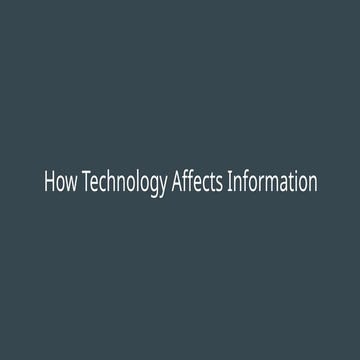 Media Technologies and Information in the US