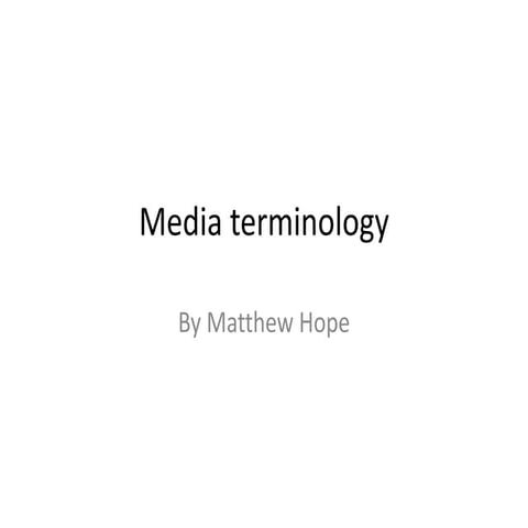 Media terminology