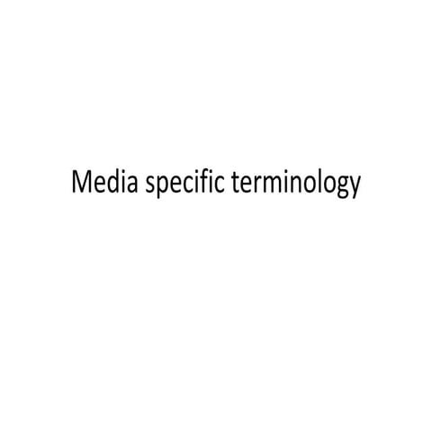 Media terminology 