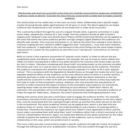 Media texts will never be successful unless they are carefully constructed to...