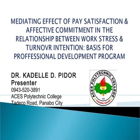 Mediating effect of pay satisfaction & affective commitment | PPT
