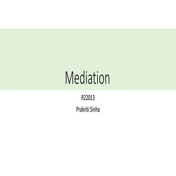 Mediation Analysis in research
