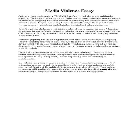 Media Violence Essay