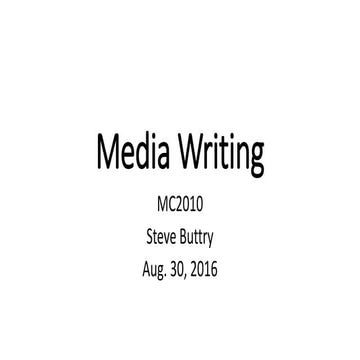 Media writing aug 30