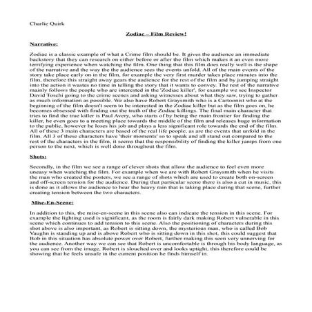 Media zodiac film review 2