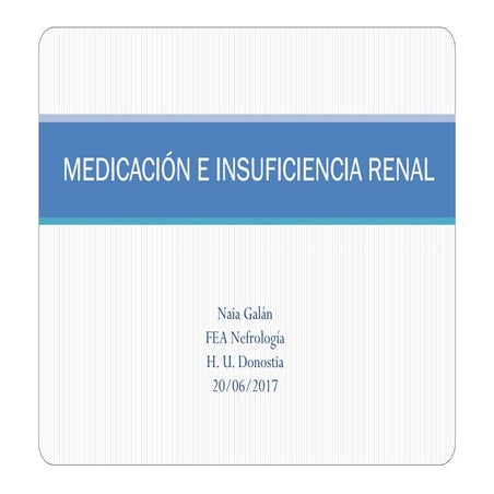 Medicación e insufiencia renal 