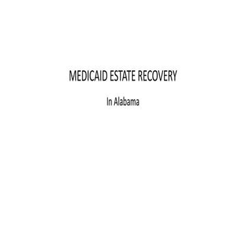 Medicaid Estate Recovery in Alabama | PDF
