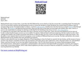 Medicaid Fraud