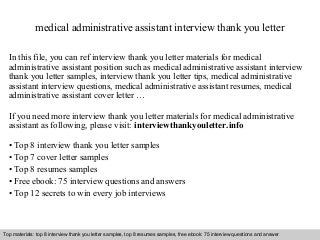 cover letter for medical administrative assistant administrative assistant interview questions