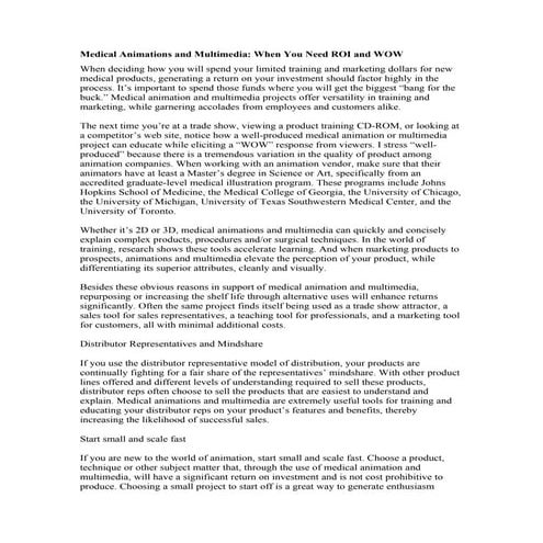 Medical animations and multimedia by arena_annanagar