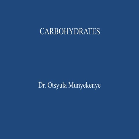 Medical Biochemistry LECTURE NOTES ON CARBOHYDRATE