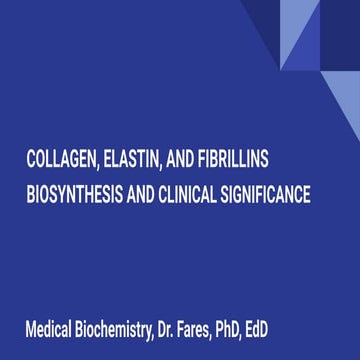 Medical Biochemistry _ COLLAGEN, ELASTIN, AND FIBRILLINS BIOSYNTHESIS AND CLI...