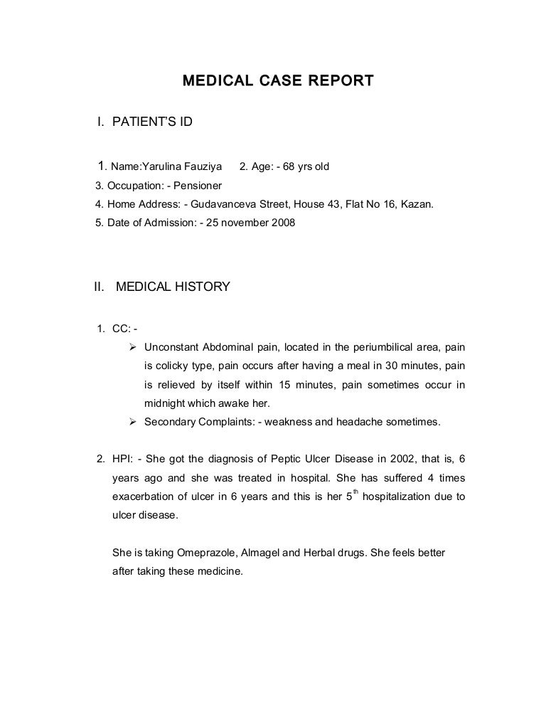 medical case report presentation