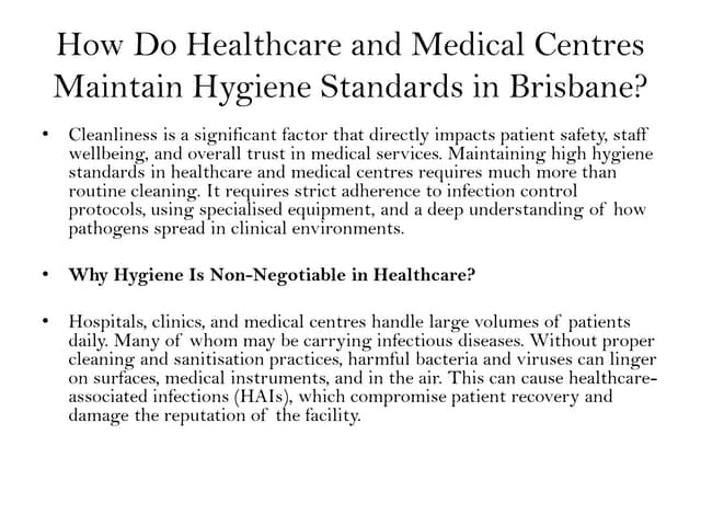 Beyond Cleanliness: How Hygiene Standards Shape Quality Healthcare in Brisbane