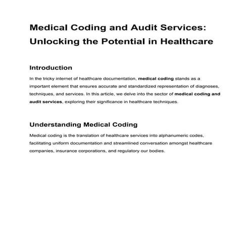Medical Coding and Audit Services Unlocking the Potential in Healthcare.pdf