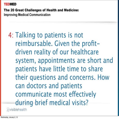 TEDMED Great Challenge Medical Communication: John Cox Q4 Response