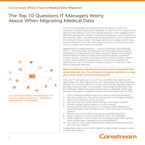 Whitepaper: Healthcare Data Migration - Top 10 Questions 