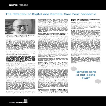 The Potential of Digital and Remote Care Post-Pandemic-Iain Ansell, Team Consulting