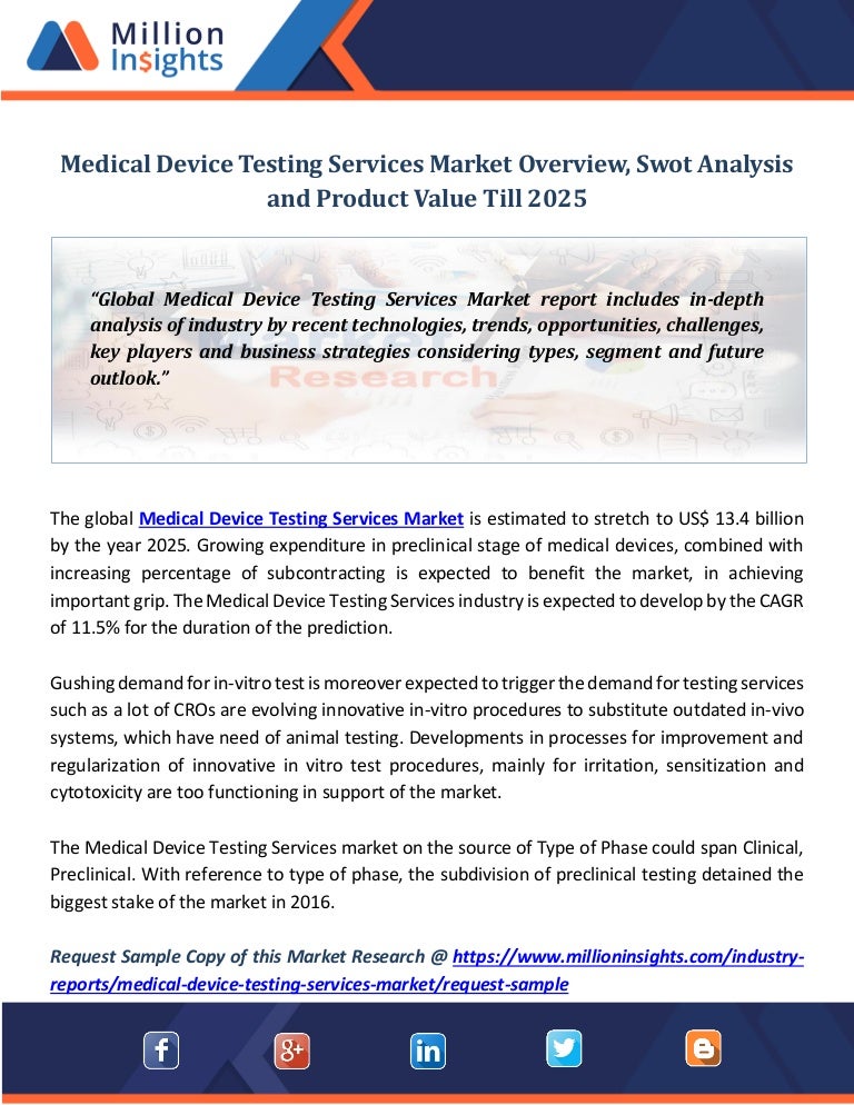 Medical device testing services market overview, swot analysis and pr…