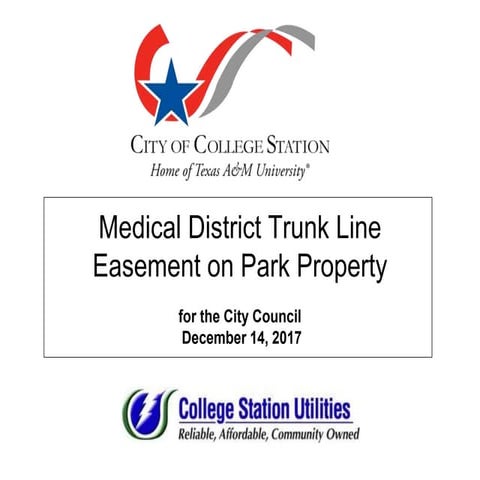 Medical District Trunk Line Easement on Park Property