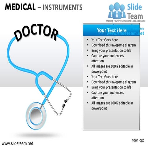 Medical doctor heart thermometer scissor instrument powerpoint presentation t...