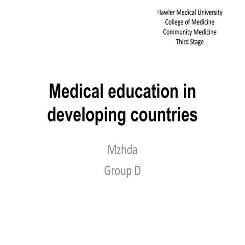 Medical Education In Developing Countries Pptx