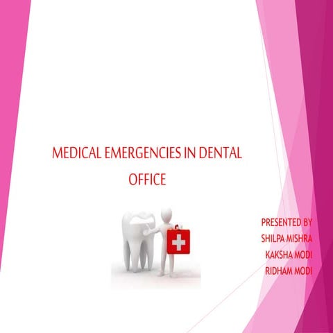 MEDICAL EMERGENCIES IN DENTAL OFFICE