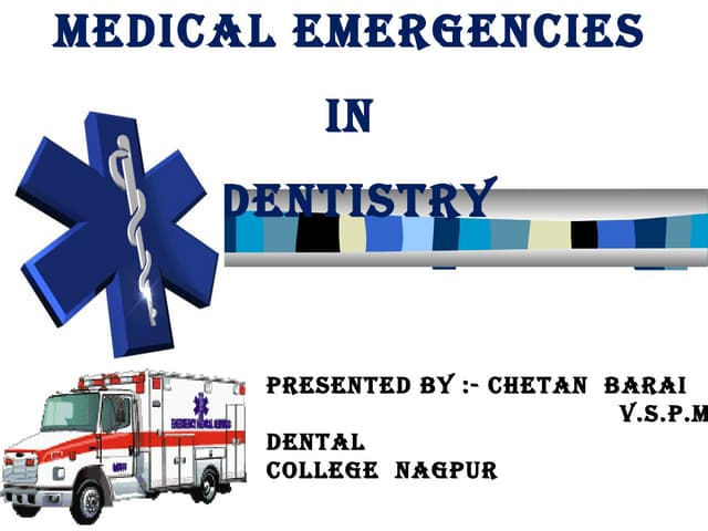 Medical emergencies in Dental office | PPTX