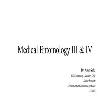 Medical Entomology for medical undergraduates