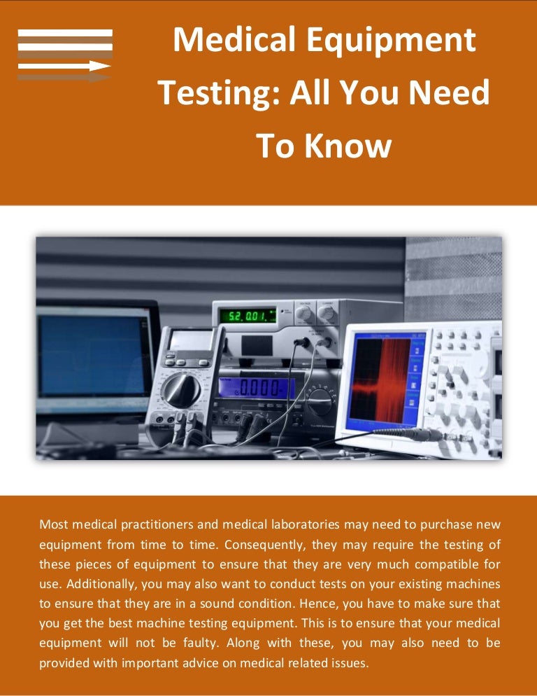 Medical Equipment Testing All You Need To Know