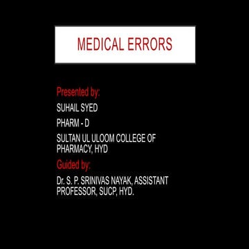 Medical errors by suhail syed