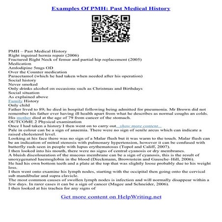 Medical Essay Examples | PDF