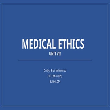 An introduction to medical ethics | PPTX