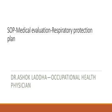 Medical evaluation respiratory protection program